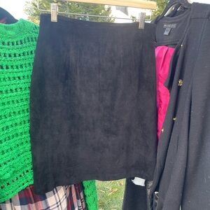 Suede pencil skirt
